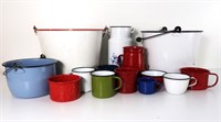 Collection of Enamel Pots & More