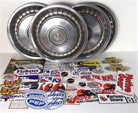 HUGE Collection of Racing Stickers & Hub Caps