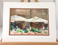Watercolor of Cafe Scene By Eleanor Vance