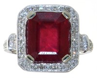 14kt Gold 6.07 ct Ruby and Diamond Ring