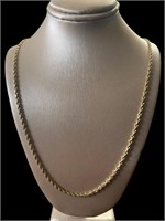 14kt Gold 23" Rope Twist Necklace