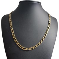 14kt Gold 18.5" Fancy Curbed Link Chain *NICE