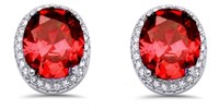 Oval 4.88 ct Ruby  Designer Earrings