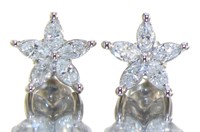 14kt Gold Tiffany Style 3/4 ct Diamond Earrings