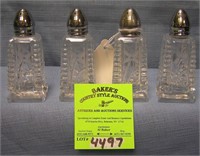 Two pairs of vintage crystal salt and pepper shake