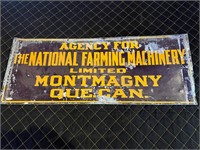 29 x12” National Farming Machinery Vintage Sign