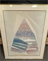 Abstract Signed Art Offset Lithograph