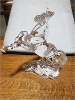 Crystal Glass Horse Figurine About 7 " Tall .(14a)
