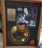 Elvis Presley"Love Me Tender"Gold Plated Record
