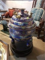 Large Chinese Cloisonné Covered Censor