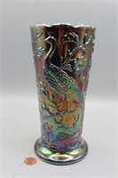 Vtg. Fenton Purple Peacock Dark Amethyst Vase