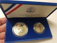 1986 Proof Statue of Liberty 2 Coin Silver,M43