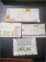 4 Envelopes with 19 stamps,1 S 30