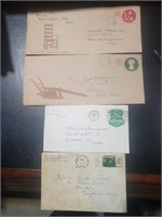 4 Envelopes with stamps ,1S 24