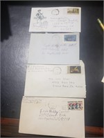 4 Envelopes with stamps,1S 25