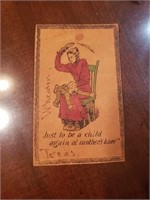 Antique Leather Postcard 1900 Hand Painted.(P65)