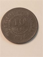 Belgium Rare 10 cents 1916 .( Z4 X )