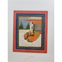 Indian Jodhpur School Miniature Painting A Queen