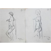 A Pair Of Adinath Mukhergee (1921-1959) Sketches