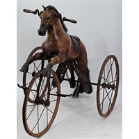 Antique Child's Velocipede Toy Horse Tricycle Wit