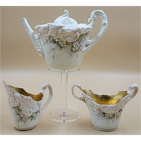 A Very Fine Doulton Burslem Teapot, Creamer & Sug
