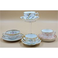 A Fine Grouping Of English & French Cups & Saucer