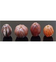 Lot Of 4 Large Carved Antique Agate / Carnelian B
