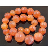 String Of Antique Carnelian / Agate Beads (25 Bea