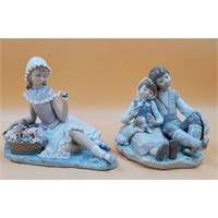 Pair of Lladro Porcelain Sculptures