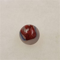 Marble: Akro Blue & Oxblood Corkscrew on Milky Tr