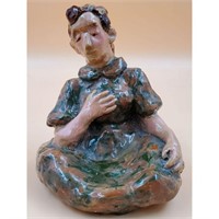Entirely Hand Formed Clay Figure in the Style of