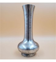 Chinese Calligraphy Vase, Silver on Bronze