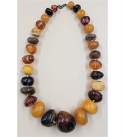 A Large Amber Necklace 154 Total Grams, Various T