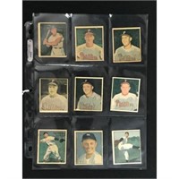 9 1951 Berk Ross Baseball Cards