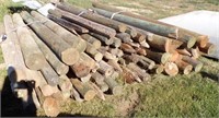 APPROX 50 TREATED FENCE POSTS, 6' & 8'