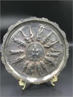 Antique Repousse Embossed Egyptian Sterling Plate