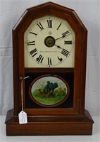 SETH THOMAS OCTAGON DORIC ALARAM CLOCK GAME BIRDS