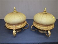 PAIR OF VINTAGE STYLE CEILING LIGHT FIXTURES: