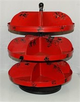 RED ROUND SCREW OR NAIL CADDY SWIVELS 3 TIER 22"