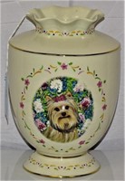 YORKIE VASE MADE BY DANBURY MINT 9" TALL