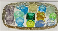 DRESSER TRAY WITH 12 INDIVIDUAL SALTS & 1 DOUBLE