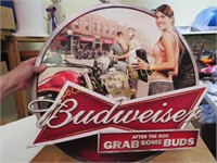 Budweiser Motorcycle tin sign