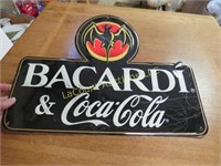 Tin Bacardi & Coca cola Tin Bar sign