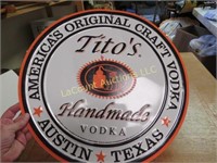 Titos Vodka Tin bar sign