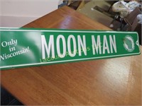 Tin New glarus Beer Road Sign Moon Man