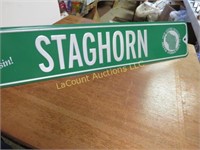 Tin New glarus Beer Road Sign Staghorn
