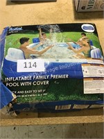 inflatable family pool with cover used