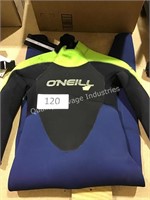 oneil wet suit size youth 8