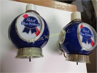 pair Vintage Pabst Beer wall sconce lights