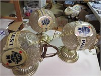 3 Vintage Pabst Beer Crystal rotating lights